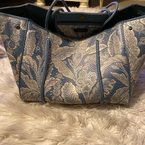 Anthropologie Brand Tote Bag with Cosmetic Case